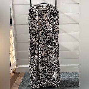 H&M Monochrome Animal Print Maxi Dress